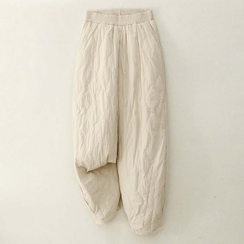 Structured Cotton Thermal High-Waist Meditation Pants