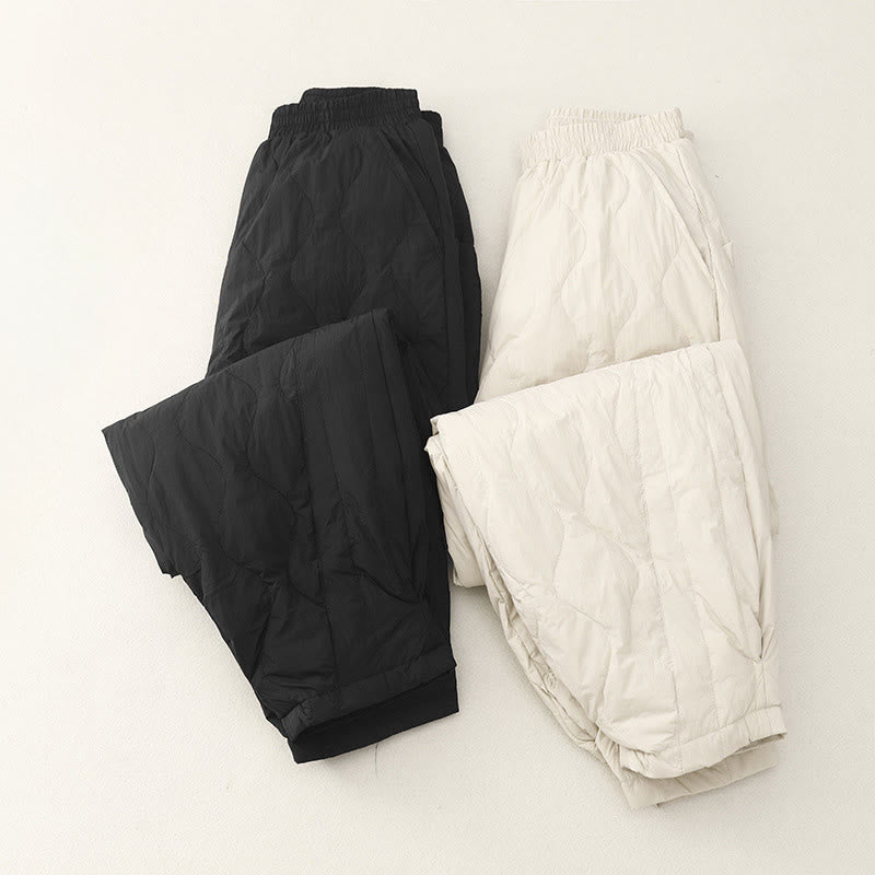 Structured Cotton Thermal High-Waist Meditation Pants