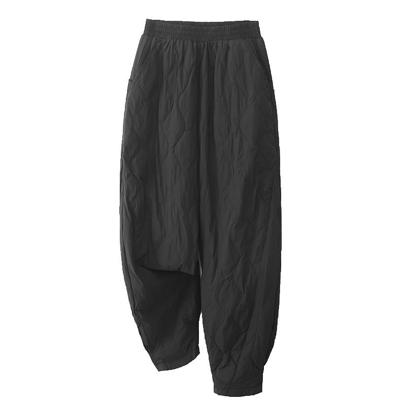 Structured Cotton Thermal High-Waist Meditation Pants