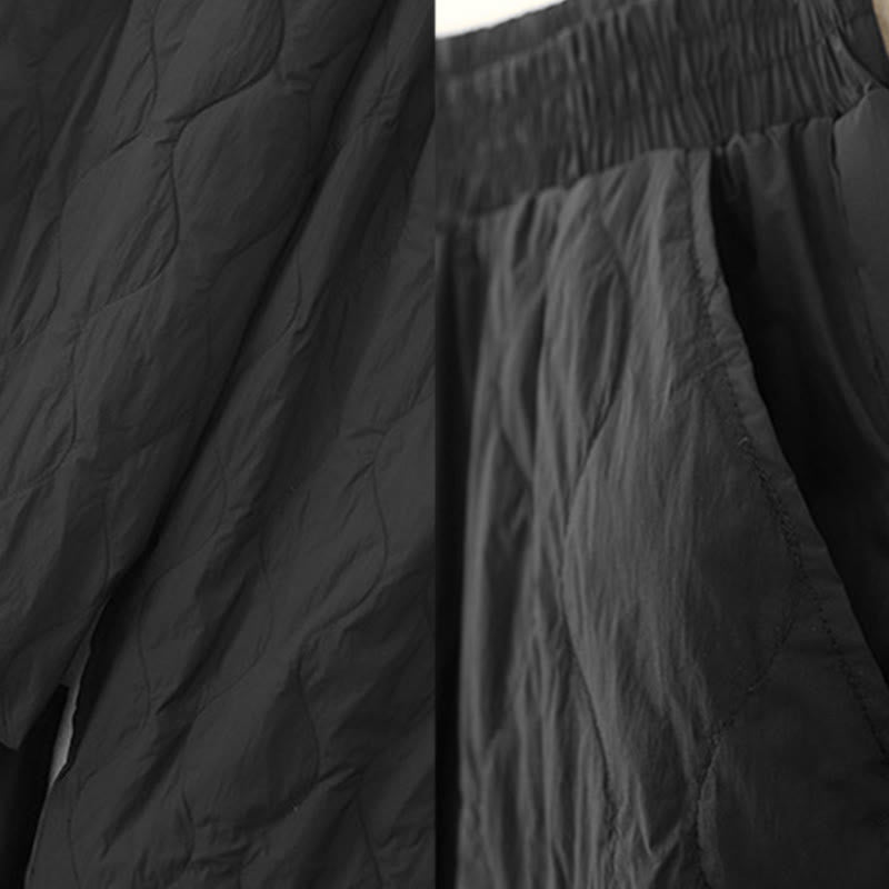 Structured Cotton Thermal High-Waist Meditation Pants