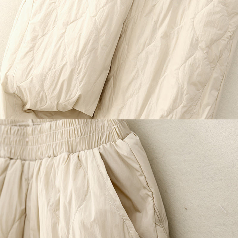 Structured Cotton Thermal High-Waist Meditation Pants