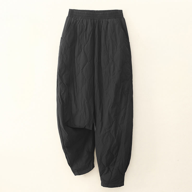 Structured Cotton Thermal High-Waist Meditation Pants