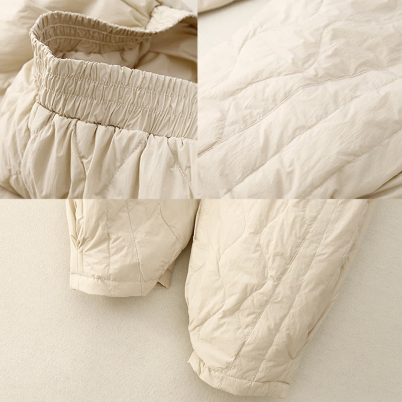 Structured Cotton Thermal High-Waist Meditation Pants