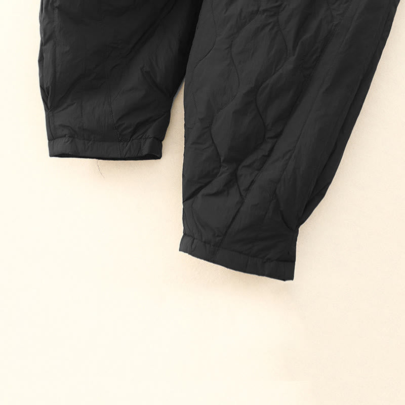 Structured Cotton Thermal High-Waist Meditation Pants