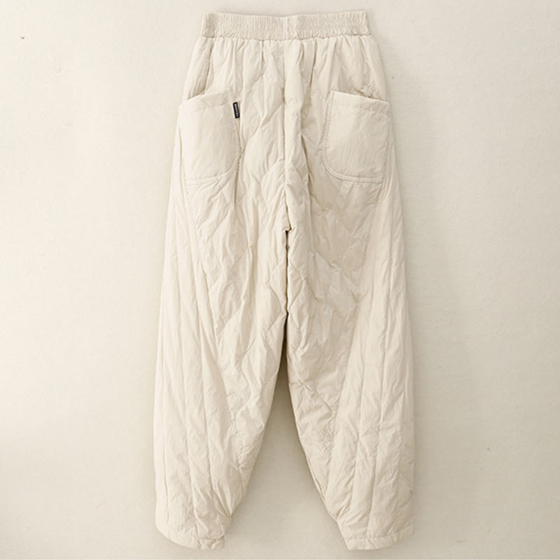 Structured Cotton Thermal High-Waist Meditation Pants