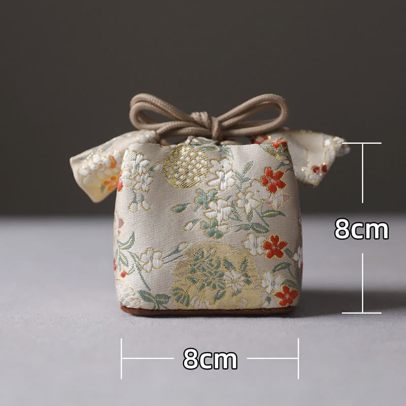 Floral Pattern Small Jewelry Storage Cube Gift Bag