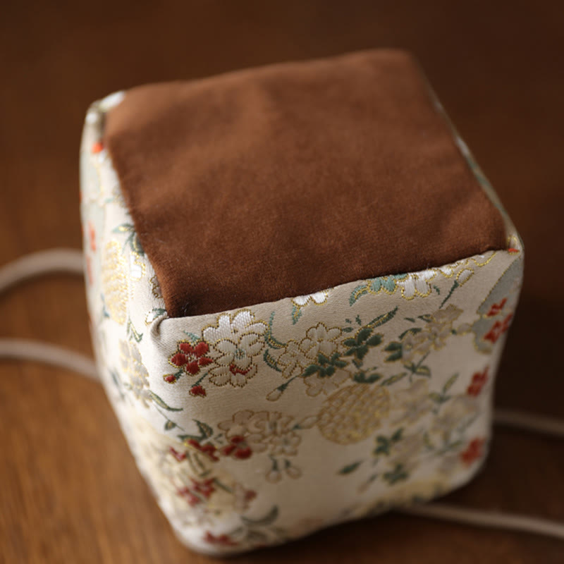 Floral Pattern Small Jewelry Storage Cube Gift Bag