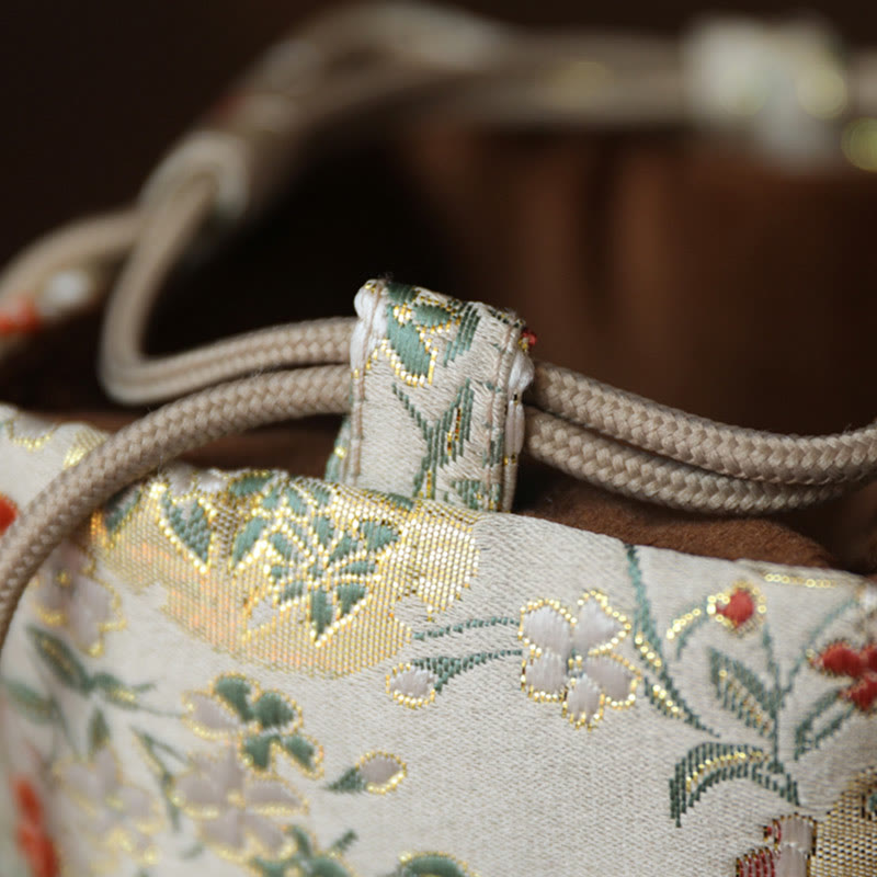 Floral Pattern Small Jewelry Storage Cube Gift Bag