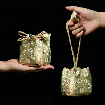 Floral Pattern Small Jewelry Storage Cube Gift Bag