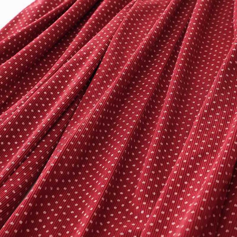 Fall Dots Pattern High Waist Design Women's Wide Leg Pants With Pockets