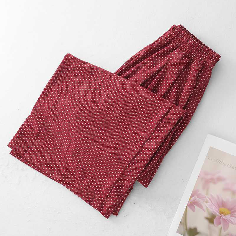 Fall Dots Pattern High Waist Design Women's Wide Leg Pants With Pockets