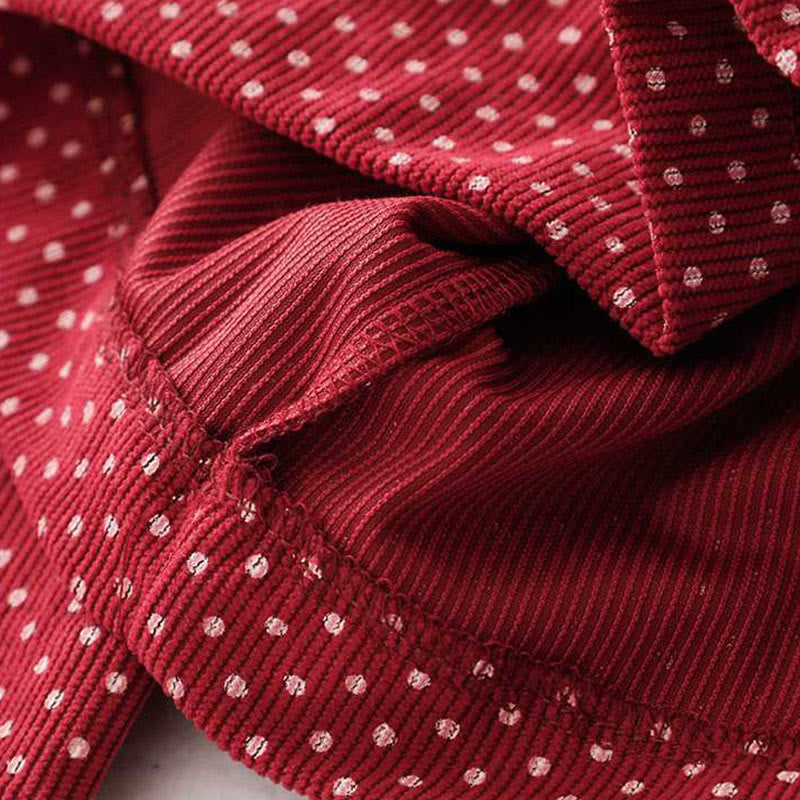 Fall Dots Pattern High Waist Design Women's Wide Leg Pants With Pockets