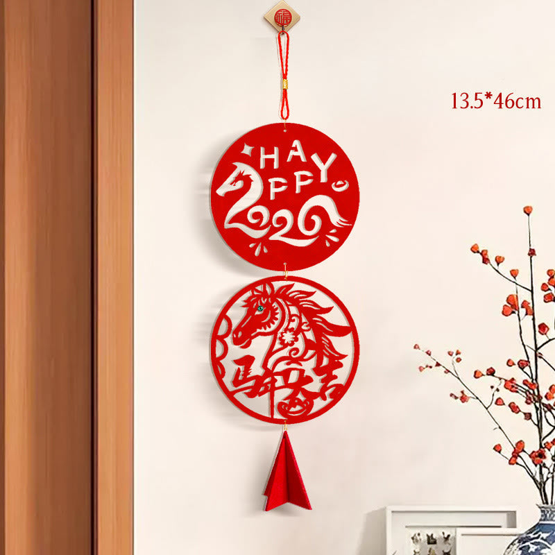 Year of the Horse HAPPY 2026 Luck Chinese New Year Spring Festival Hanging Decoration