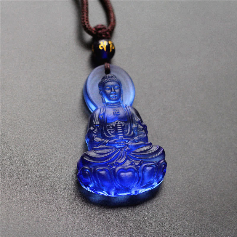 Liuli Crystal Medicine Buddha Serenity Necklace Pendant