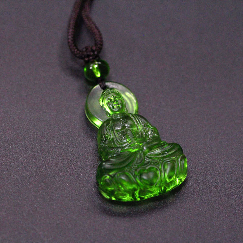 Liuli Crystal Medicine Buddha Serenity Necklace Pendant