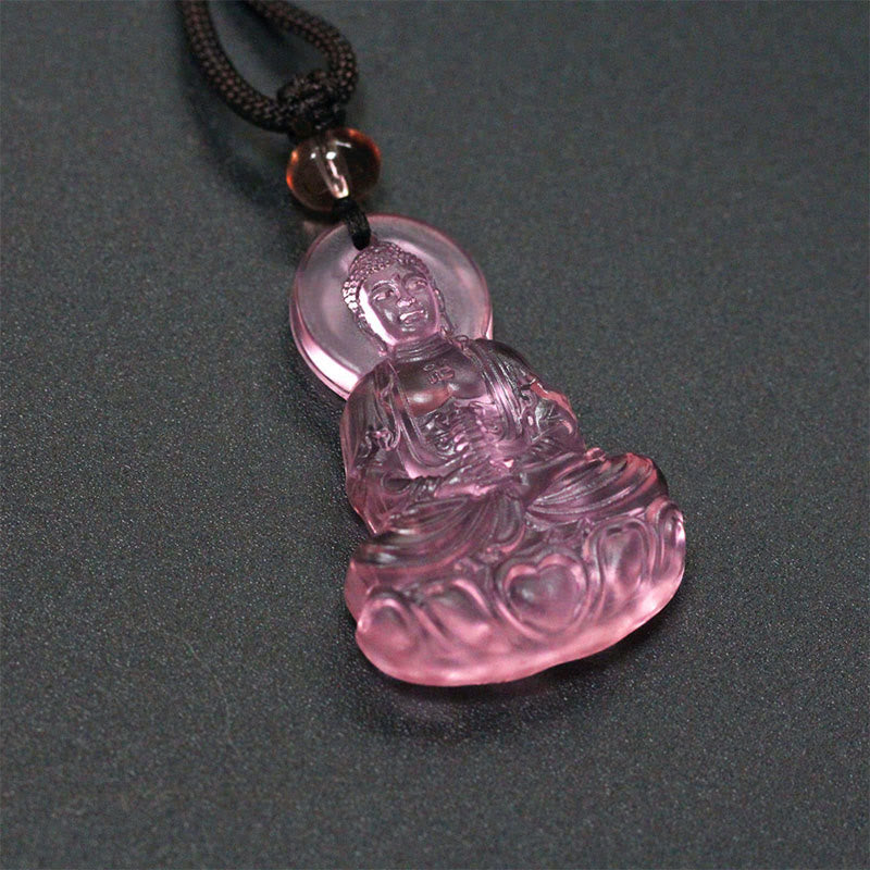 Liuli Crystal Medicine Buddha Serenity Necklace Pendant
