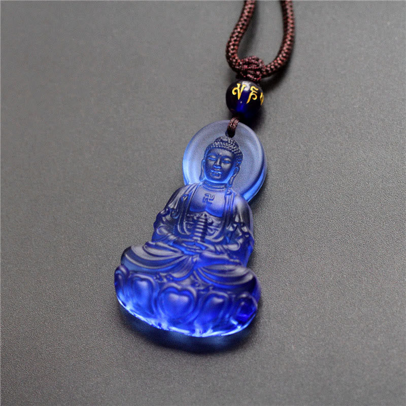 Liuli Crystal Medicine Buddha Serenity Necklace Pendant