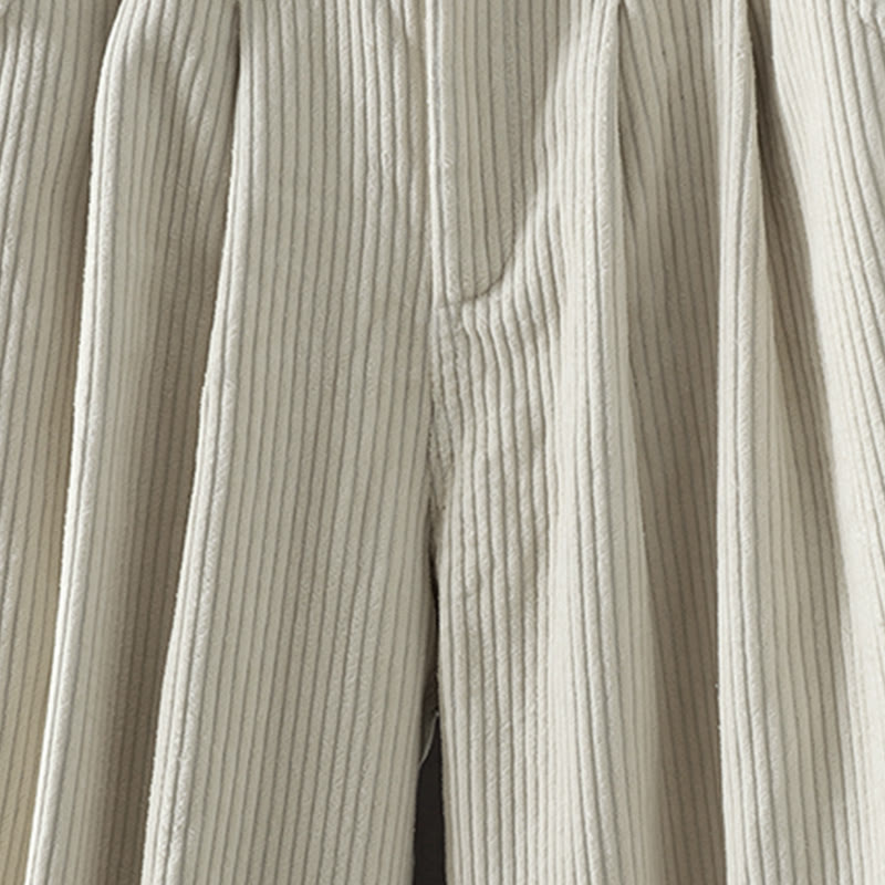 Women's Winter Plain Corduroy Cotton High Waist Fleece-Lined Harem Pants With Pockets