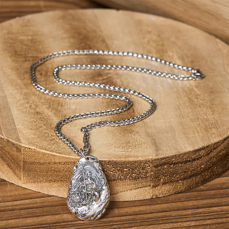 Copper Kṣitigarbha Dizang Bodhisattva Compassion Pendant Necklace