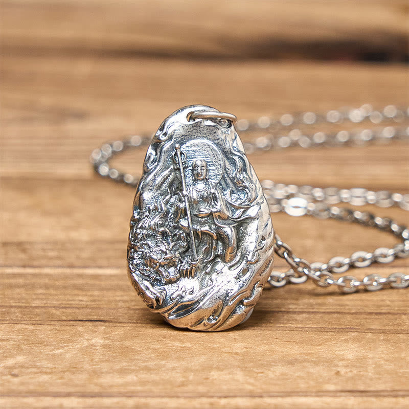 Copper Kṣitigarbha Dizang Bodhisattva Compassion Pendant Necklace