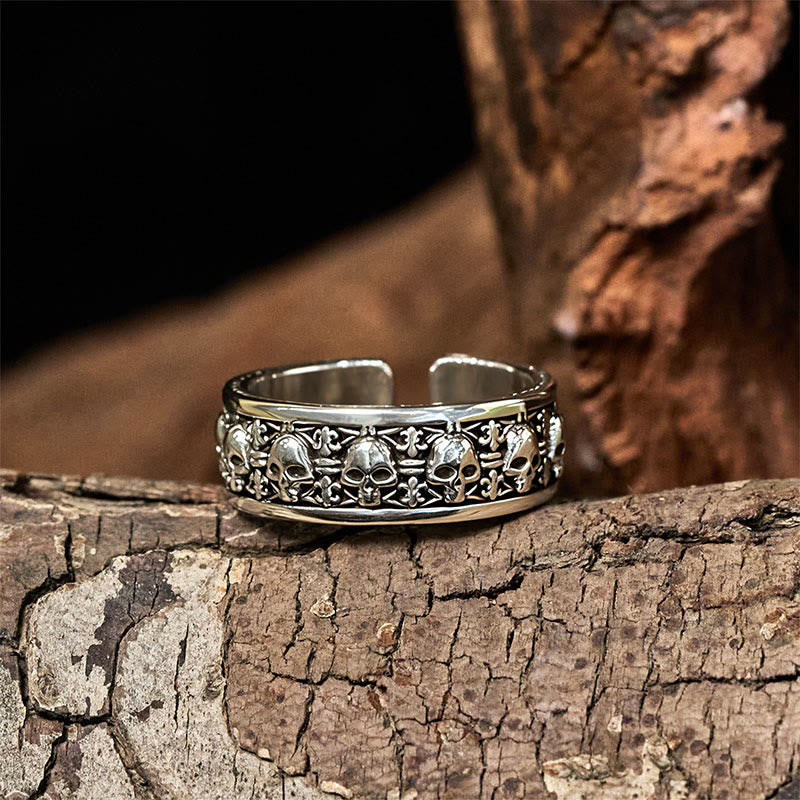 Sterling Silver and Copper Citipati Kapala Skull New Beginning Statement Ring