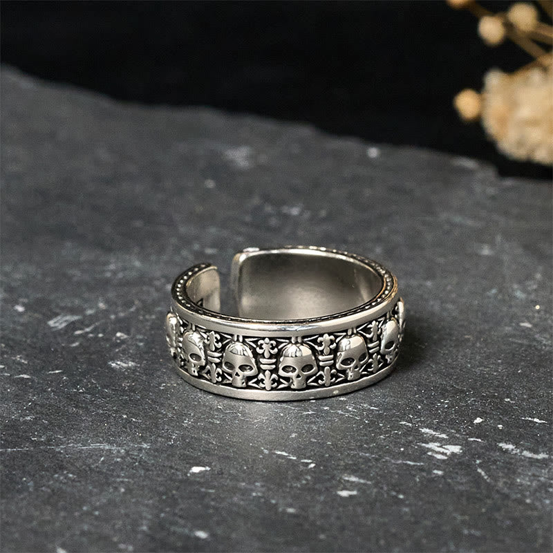 Sterling Silver and Copper Citipati Kapala Skull New Beginning Statement Ring