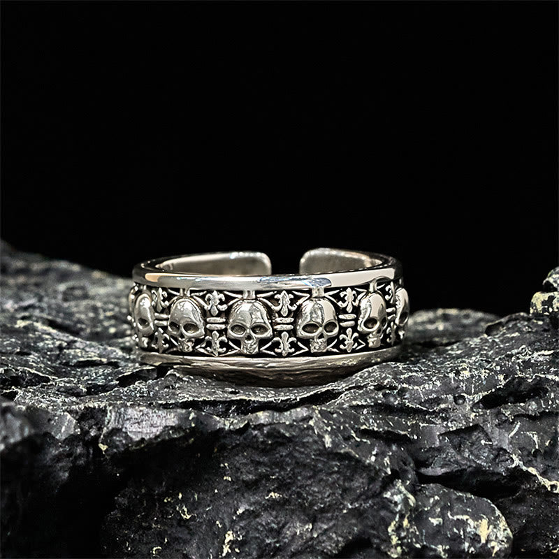 Sterling Silver and Copper Citipati Kapala Skull New Beginning Statement Ring