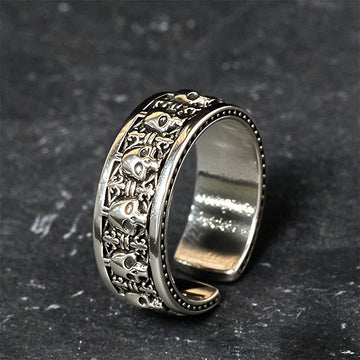 Sterling Silver and Copper Citipati Kapala Skull New Beginning Statement Ring