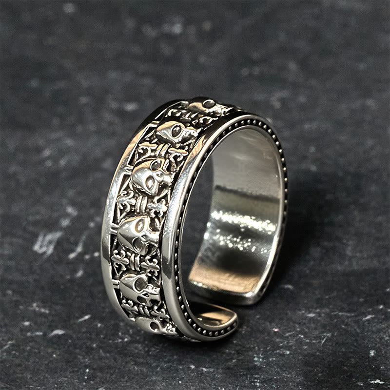 Sterling Silver and Copper Citipati Kapala Skull New Beginning Statement Ring