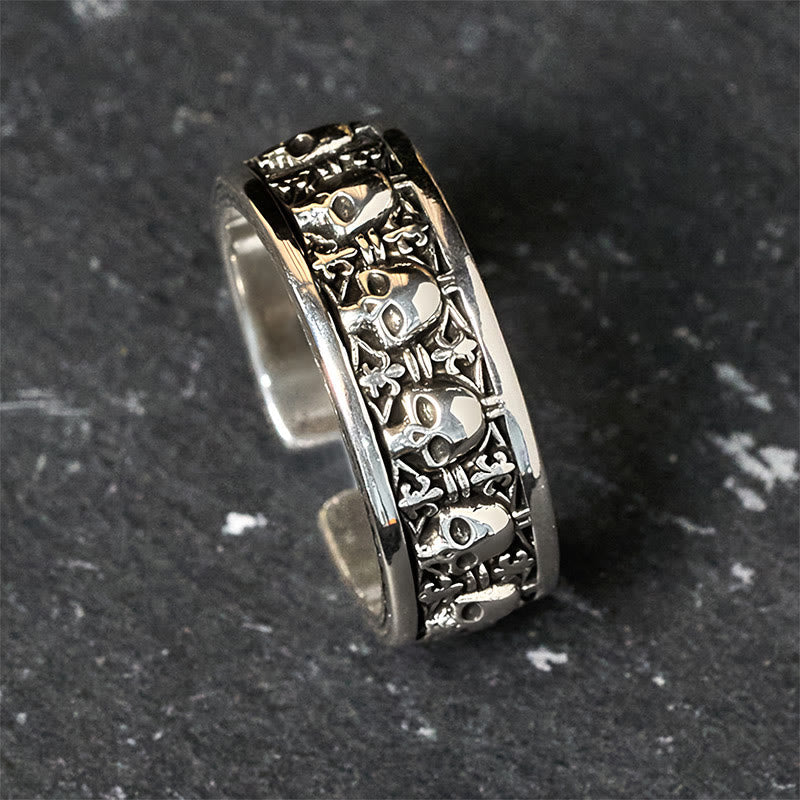 Sterling Silver and Copper Citipati Kapala Skull New Beginning Statement Ring