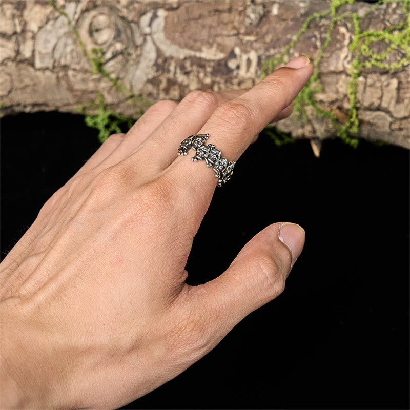 Sterling Silver and Copper Citipati Kapala Skull Memento Mori Statement Ring
