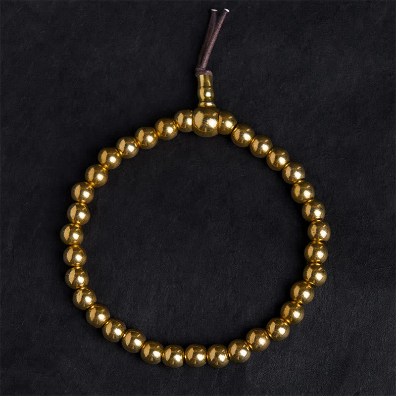 Tibetan Retro Pure Copper and Brass Bead Bracelet