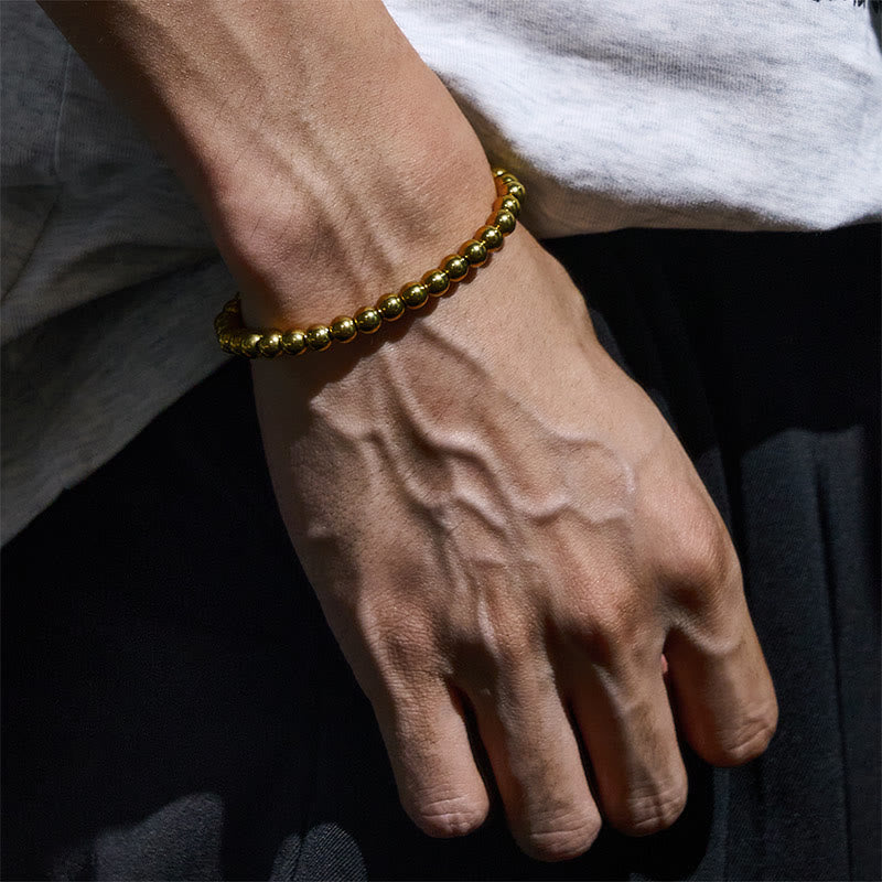 Tibetan Retro Pure Copper and Brass Bead Bracelet