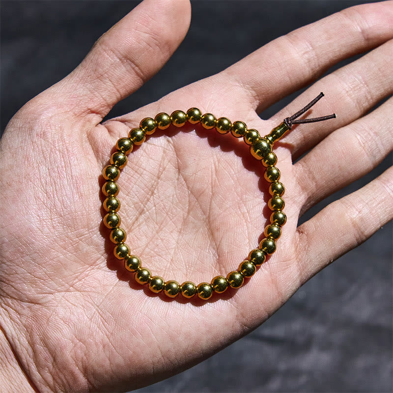 Tibetan Retro Pure Copper and Brass Bead Bracelet