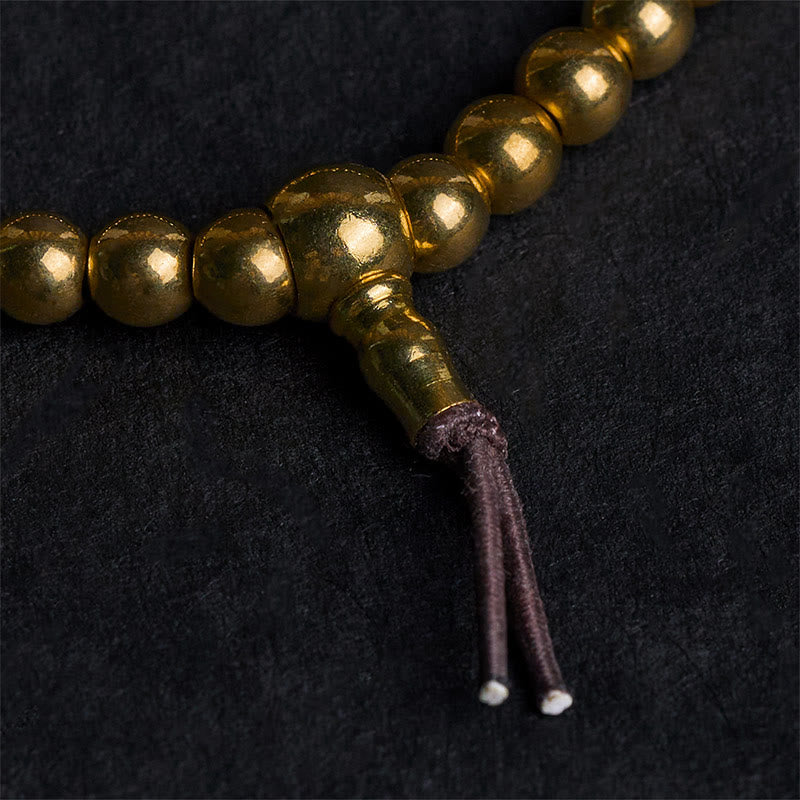 Tibetan Retro Pure Copper and Brass Bead Bracelet
