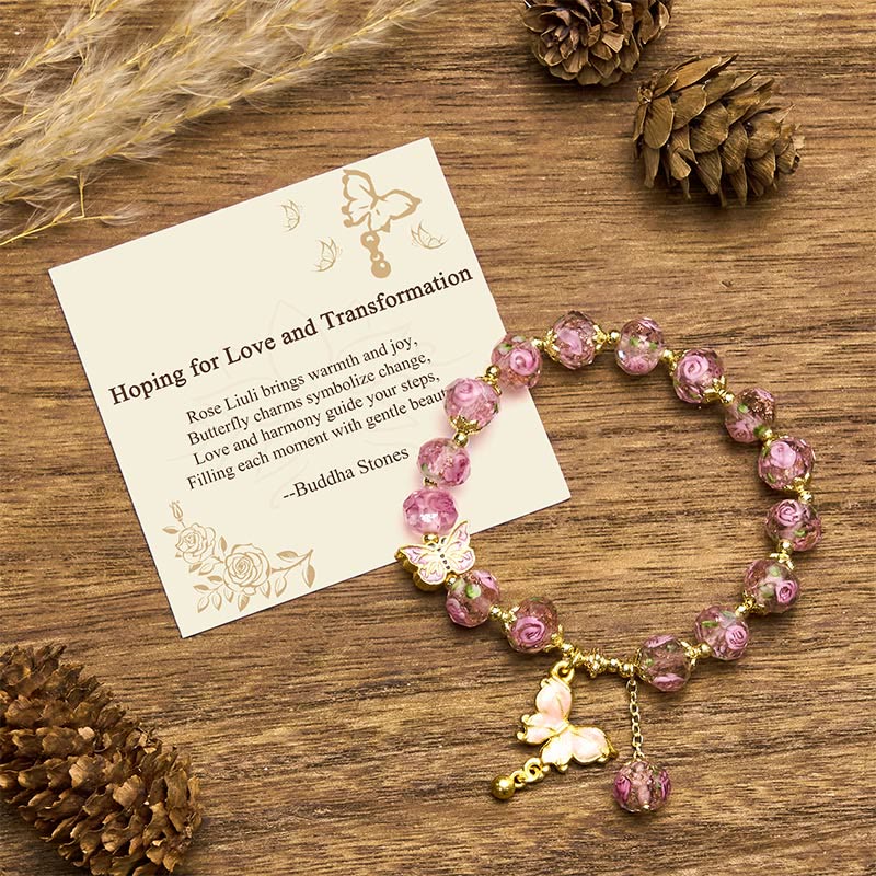 "Hoping for Love and Transformation" Butterfly Bracelet Includes Gift Message Card