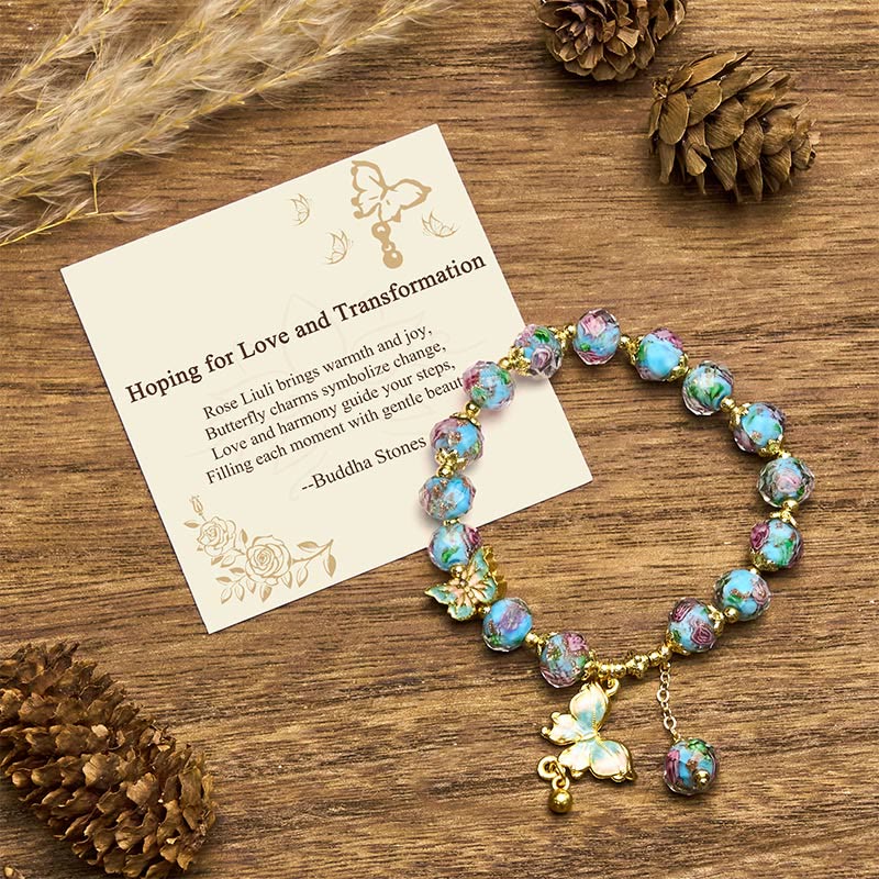 "Hoping for Love and Transformation" Butterfly Bracelet Includes Gift Message Card