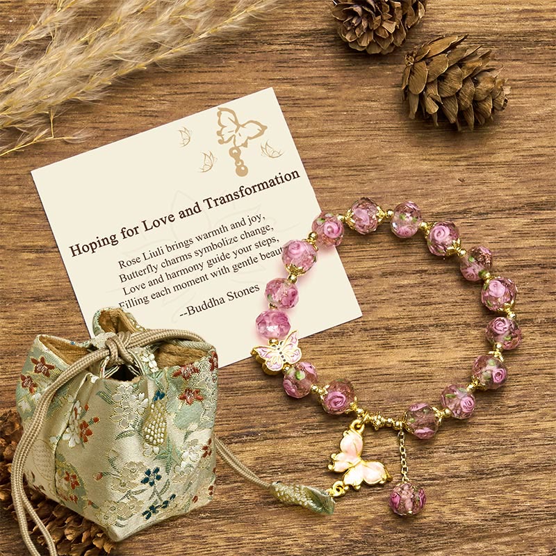 "Hoping for Love and Transformation" Butterfly Bracelet Includes Gift Message Card