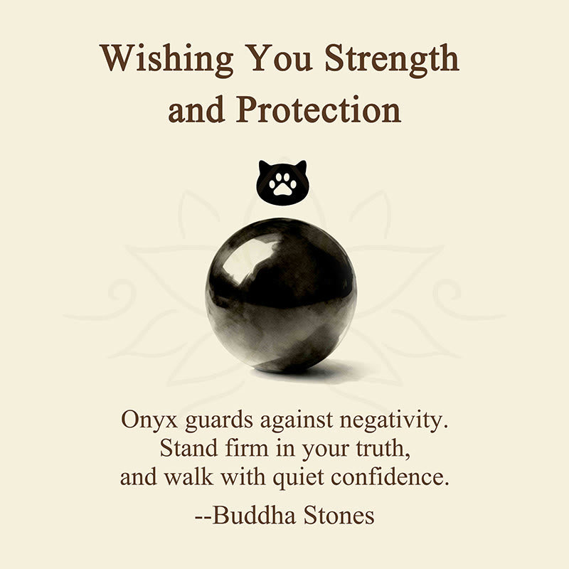"Wishing You Strength and Protection" Cat Onyx Bracelet Includes Gift Message Card