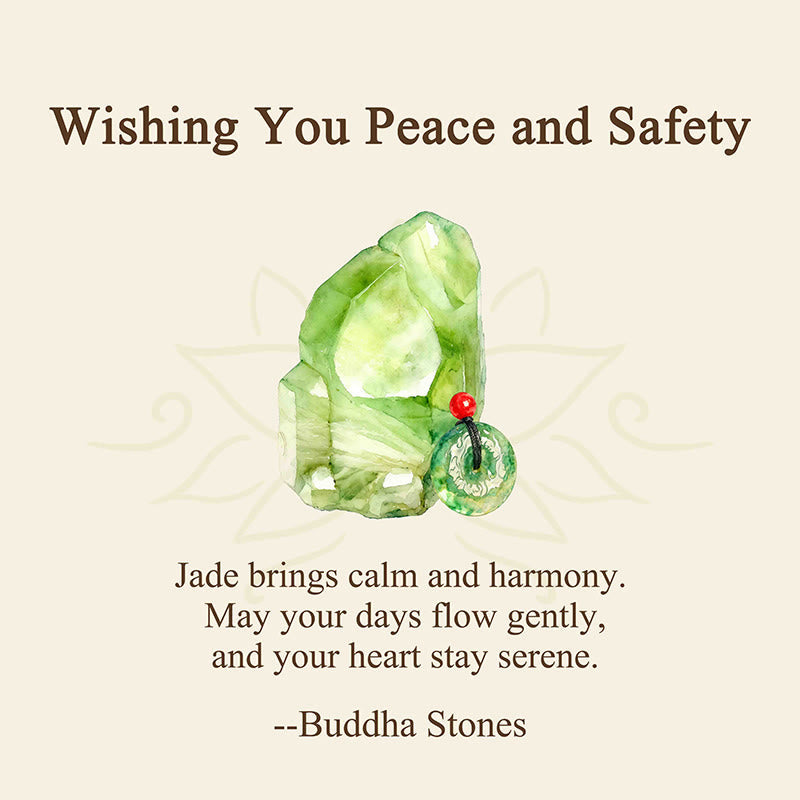 "Wishing You Peace and Safety" Peace Buckle Jade Necklace Includes Gift Message Card