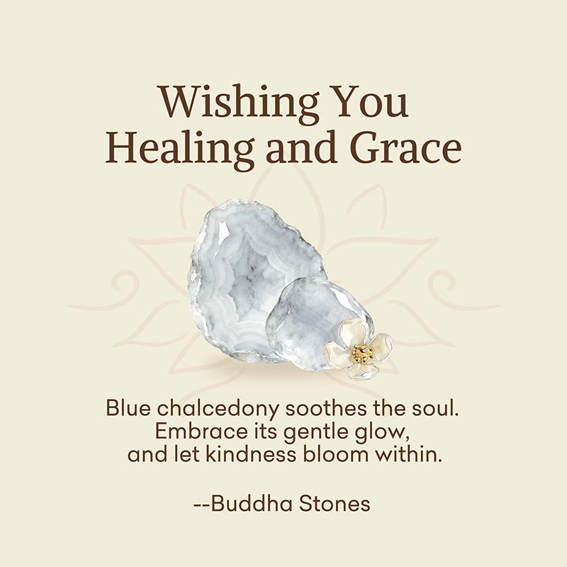 "Wishing You Healing and Grace" Blue Chalcedony Bracelet Includes Gift Message Card