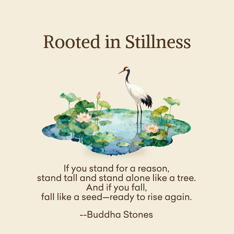 "Rooted in Stillness" Crane Lotus Koi Fish Women's Socks Includes Gift Message Card