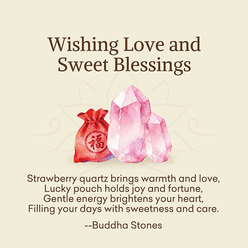 "Wishing Love and Sweet Blessings"Strawberry Quartz Bracelet Includes Gift Message Card