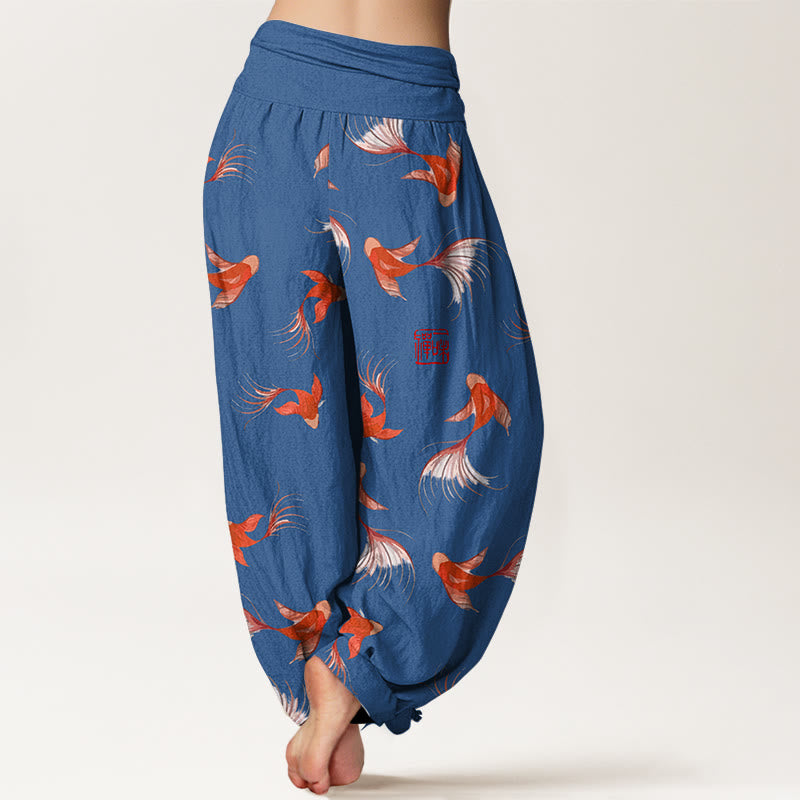 Pure Cotton Koi Print Mindful Movement Harem Pants