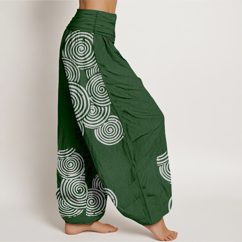Breathable Cotton Spiral Pattern Meditation Harem Pants