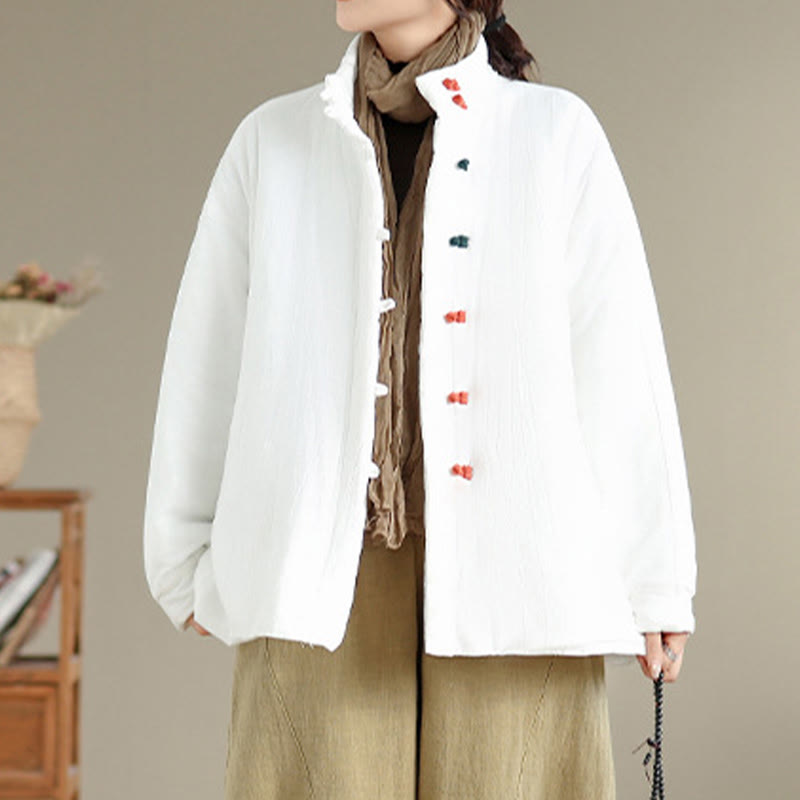 Tactile Cotton Thick Frog-Button Mindful Winter Jacket