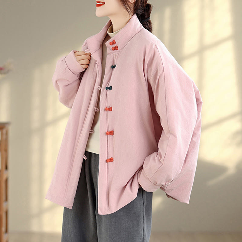 Tactile Cotton Thick Frog-Button Mindful Winter Jacket