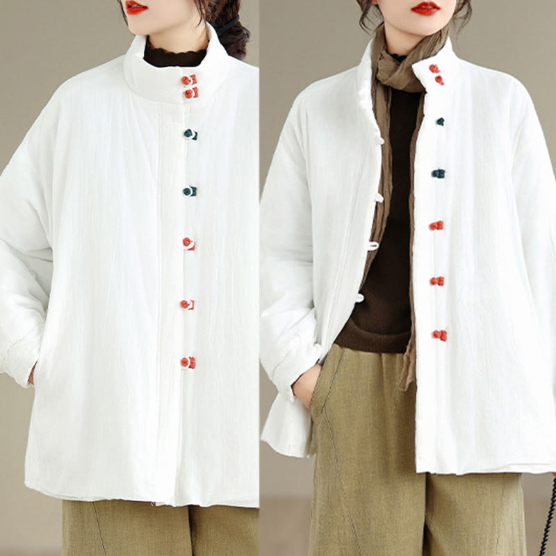 Tactile Cotton Thick Frog-Button Mindful Winter Jacket