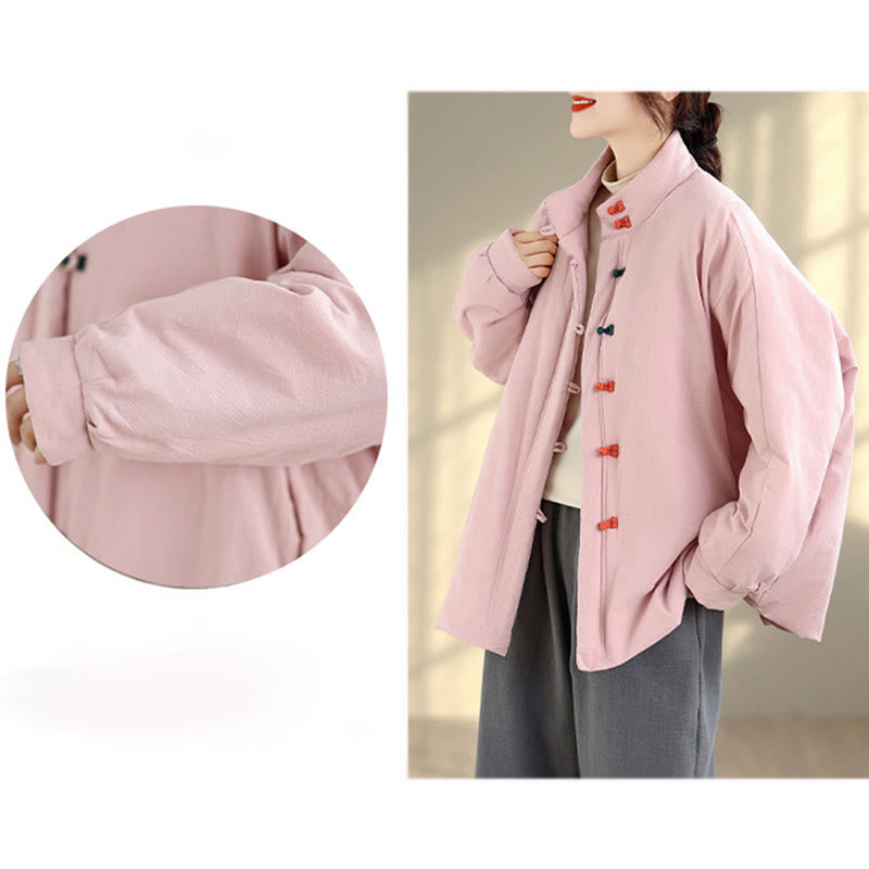 Tactile Cotton Thick Frog-Button Mindful Winter Jacket