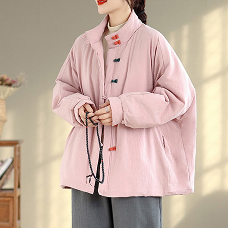 Tactile Cotton Thick Frog-Button Mindful Winter Jacket